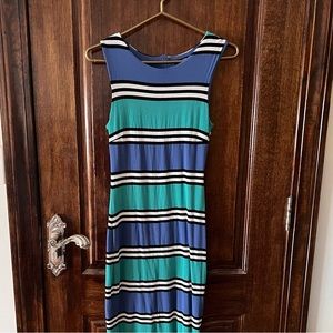 Striped Midi Body Con Dress Size Small sleeveless